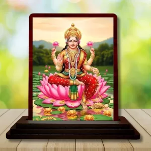 Car Desk/Table Top Goddess Lakshmi Wooden Photo Stand 3x4 Inches, Compact & Stylish Spiritual Display For Car, Home & Office (Pack Of 1) (F14567) Car Desk/Table Top Goddess Lakshmi Wooden Photo Stand 3x4 Inches, Compact & Stylish Spiritual Display For Car, Home & Office (Pack Of 1) (F14567)