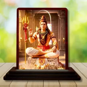 Car Desk/Table Top Lord Shiva Wooden Photo Stand 3x4 Inches, Compact & Stylish Spiritual Display For Car, Home & Office (Pack Of 1) (F14574) Car Desk/Table Top Lord Shiva Wooden Photo Stand 3x4 Inches, Compact & Stylish Spiritual Display For Car, Home & Office (Pack Of 1) (F14574)