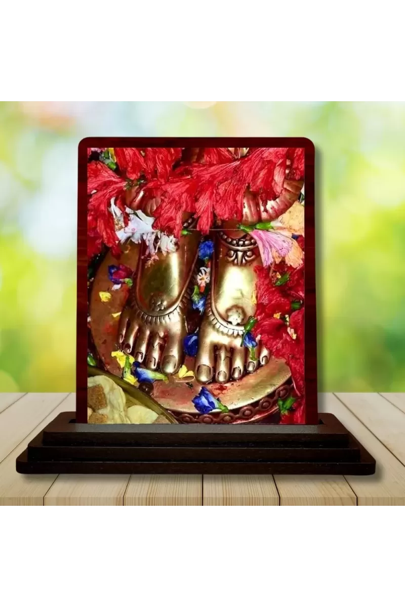 Car Desk/Table Top Maa Tara Wooden Photo Stand  3x4 Inches, Compact & Stylish Spiritual Display For Car, Home & Office (Pack Of 1) (F14580)