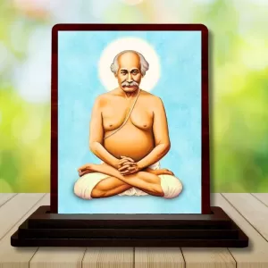 Car Desk/Table Top Mahaveer Babaji Wooden Photo Stand 3x4 Inches, Compact & Stylish Spiritual Display For Car, Home & Office (Pack Of 1) (F14583) Car Desk/Table Top Mahaveer Babaji Wooden Photo Stand 3x4 Inches, Compact & Stylish Spiritual Display For Car, Home & Office (Pack Of 1) (F14583)