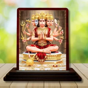 Car Desk/Table Top Lord Hanuman Wooden Photo Stand 3x4 Inches, Compact & Stylish Spiritual Display For Car, Home & Office (Pack Of 1) (F14586) Car Desk/Table Top Lord Hanuman Wooden Photo Stand 3x4 Inches, Compact & Stylish Spiritual Display For Car, Home & Office (Pack Of 1) (F14586)