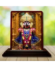 Car Desk/Table Top Lord Jagannath Wooden Photo Stand  3x4 Inches, Compact & Stylish Spiritual Display For Car, Home & Office (Pack Of 1) (F14587)