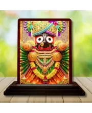 Car Desk/Table Top Lord Jagannath Wooden Photo Stand  3x4 Inches, Compact & Stylish Spiritual Display For Car, Home & Office (Pack Of 1) (F14588)