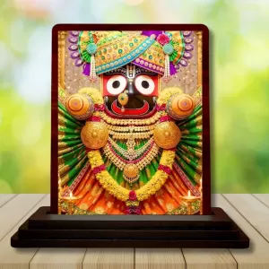 Car Desk/Table Top Lord Jagannath Wooden Photo Stand 3x4 Inches, Compact & Stylish Spiritual Display For Car, Home & Office (Pack Of 1) (F14588) Car Desk/Table Top Lord Jagannath Wooden Photo Stand 3x4 Inches, Compact & Stylish Spiritual Display For Car, Home & Office (Pack Of 1) (F14588)
