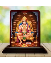 Car Desk/Table Top Lord Hanuman Wooden Photo Stand  3x4 Inches, Compact & Stylish Spiritual Display For Car, Home & Office (Pack Of 1) (F14596)