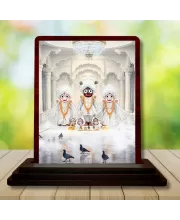 Car Desk/Table Top Lord Jagannath Wooden Photo Stand  3x4 Inches, Compact & Stylish Spiritual Display For Car, Home & Office (Pack Of 1) (F14597)