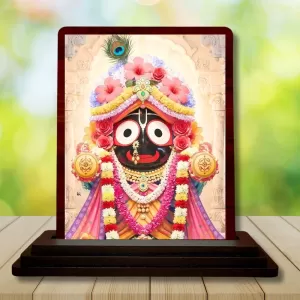 Car Desk/Table Top Lord Jagannath Wooden Photo Stand 3x4 Inches, Compact & Stylish Spiritual Display For Car, Home & Office (Pack Of 1) (F14598) Car Desk/Table Top Lord Jagannath Wooden Photo Stand 3x4 Inches, Compact & Stylish Spiritual Display For Car, Home & Office (Pack Of 1) (F14598)