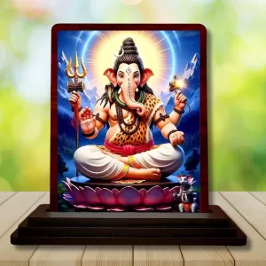 Car Desk/Table Top Lord Ganesha Wooden Photo Stand 3x4 Inches, Compact & Stylish Spiritual Display For Car, Home & Office (Pack Of 1) (F14616) Car Desk/Table Top Lord Ganesha Wooden Photo Stand 3x4 Inches, Compact & Stylish Spiritual Display For Car, Home & Office (Pack Of 1) (F14616)