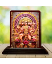 Car Desk/Table Top Lord Hanuman Wooden Photo Stand  3x4 Inches, Compact & Stylish Spiritual Display For Car, Home & Office (Pack Of 1) (F14618)