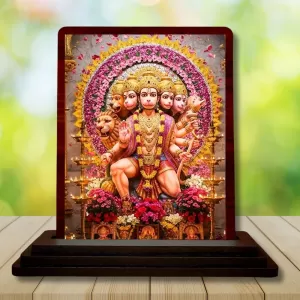 Car Desk/Table Top Lord Hanuman Wooden Photo Stand 3x4 Inches, Compact & Stylish Spiritual Display For Car, Home & Office (Pack Of 1) (F14618) Car Desk/Table Top Lord Hanuman Wooden Photo Stand 3x4 Inches, Compact & Stylish Spiritual Display For Car, Home & Office (Pack Of 1) (F14618)