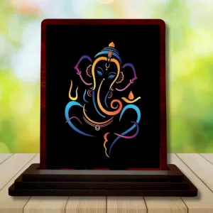 Car Desk/Table Top Lord Ganesha Wooden Photo Stand 3x4 Inches, Compact & Stylish Spiritual Display For Car, Home & Office (Pack Of 1) (F14622) Car Desk/Table Top Lord Ganesha Wooden Photo Stand 3x4 Inches, Compact & Stylish Spiritual Display For Car, Home & Office (Pack Of 1) (F14622)