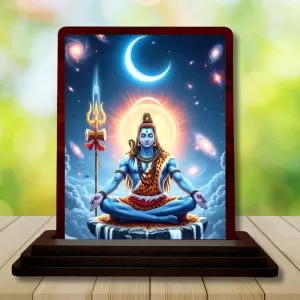 Car Desk/Table Top Lord Shiva Wooden Photo Stand 3x4 Inches, Compact & Stylish Spiritual Display For Car, Home & Office (Pack Of 1) (F14623) Car Desk/Table Top Lord Shiva Wooden Photo Stand 3x4 Inches, Compact & Stylish Spiritual Display For Car, Home & Office (Pack Of 1) (F14623)