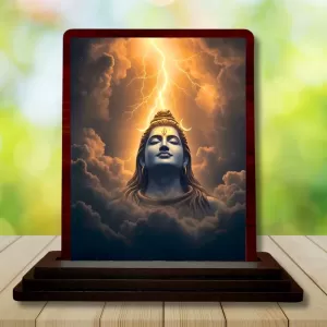 Car Desk/Table Top Lord Shiva Wooden Photo Stand 3x4 Inches, Compact & Stylish Spiritual Display For Car, Home & Office (Pack Of 1) (F14624) Car Desk/Table Top Lord Shiva Wooden Photo Stand 3x4 Inches, Compact & Stylish Spiritual Display For Car, Home & Office (Pack Of 1) (F14624)