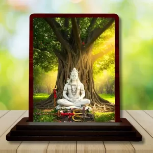 Car Desk/Table Top Lord Shiva Wooden Photo Stand 3x4 Inches, Compact & Stylish Spiritual Display For Car, Home & Office (Pack Of 1) (F14628) Car Desk/Table Top Lord Shiva Wooden Photo Stand 3x4 Inches, Compact & Stylish Spiritual Display For Car, Home & Office (Pack Of 1) (F14628)