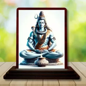 Car Desk/Table Top Lord Shiva Wooden Photo Stand 3x4 Inches, Compact & Stylish Spiritual Display For Car, Home & Office (Pack Of 1) (F14630) Car Desk/Table Top Lord Shiva Wooden Photo Stand 3x4 Inches, Compact & Stylish Spiritual Display For Car, Home & Office (Pack Of 1) (F14630)