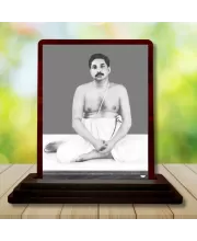 Car Desk/Table Top Sri Sri Thakur Anukulchandra Wooden Photo Stand  3x4 Inches, Compact & Stylish Spiritual Display For Car, Home & Office (Pack Of 1) (F14641)