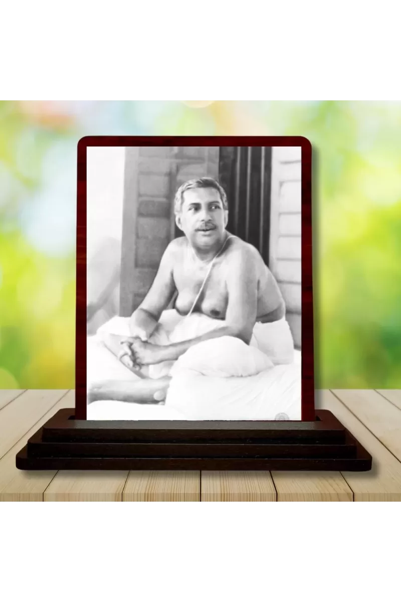 Car Desk/Table Top  Sri Sri Anukul Chandra Thakur Wooden Photo Stand  3x4 Inches, Compact & Stylish Spiritual Display For Car, Home & Office (Pack Of 1) (F14642)