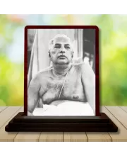 Car Desk/Table Top Sri Sri Thakur Anukulchandra Wooden Photo Stand  3x4 Inches, Compact & Stylish Spiritual Display For Car, Home & Office (Pack Of 1) (F14643)
