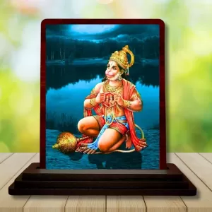 Car Desk/Table Top Lord Hanuman Wooden Photo Stand 3x4 Inches, Compact & Stylish Spiritual Display For Car, Home & Office (Pack Of 1) (F14646) Car Desk/Table Top Lord Hanuman Wooden Photo Stand 3x4 Inches, Compact & Stylish Spiritual Display For Car, Home & Office (Pack Of 1) (F14646)