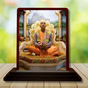 Car Desk/Table Top Bhaktivedanta Swami Prabhupada Wooden Photo Stand 3x4 Inches, Compact & Stylish Spiritual Display For Car, Home & Office (Pack Of 1) (F14652) Car Desk/Table Top Bhaktivedanta Swami Prabhupada Wooden Photo Stand 3x4 Inches, Compact & Stylish Spiritual Display For Car, Home & Office (Pack Of 1) (F14652)