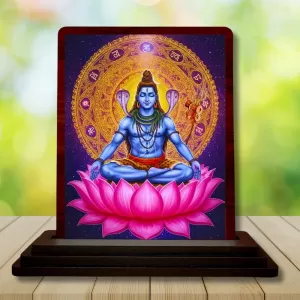 Car Desk/Table Top Lord Shankar Wooden Photo Stand 3x4 Inches, Compact & Stylish Spiritual Display For Car, Home & Office (Pack Of 1) (F15066) Car Desk/Table Top Lord Shankar Wooden Photo Stand 3x4 Inches, Compact & Stylish Spiritual Display For Car, Home & Office (Pack Of 1) (F15066)