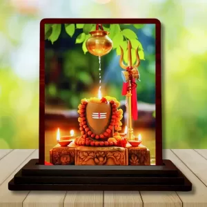 Car Desk/Table Top Mahadev Wooden Photo Stand 3x4 Inches, Compact & Stylish Spiritual Display For Car, Home & Office (Pack Of 1) (F15068) Car Desk/Table Top Mahadev Wooden Photo Stand 3x4 Inches, Compact & Stylish Spiritual Display For Car, Home & Office (Pack Of 1) (F15068)