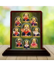 Car Desk/Table Top Maa Durga Wooden Photo Stand  3x4 Inches, Compact & Stylish Spiritual Display For Car, Home & Office (Pack Of 1) (F15071)
