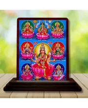 Car Desk/Table Top Maa Laxmi Wooden Photo Stand  3x4 Inches, Compact & Stylish Spiritual Display For Car, Home & Office (Pack Of 1) (F15072)