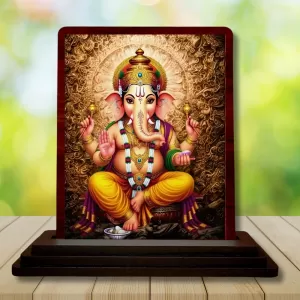 Car Desk/Table Top Lord Ganesha Wooden Photo Stand 3x4 Inches, Compact & Stylish Spiritual Display For Car, Home & Office (Pack Of 1) (F15076) Car Desk/Table Top Lord Ganesha Wooden Photo Stand 3x4 Inches, Compact & Stylish Spiritual Display For Car, Home & Office (Pack Of 1) (F15076)