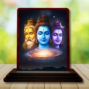 Car Desk/Table Top Lord Shiva Wooden Photo Stand 3x4 Inches, Compact & Stylish Spiritual Display For Car, Home & Office (Pack Of 1) (F15081) Car Desk/Table Top Lord Shiva Wooden Photo Stand 3x4 Inches, Compact & Stylish Spiritual Display For Car, Home & Office (Pack Of 1) (F15081)