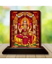 Car Desk/Table Top Maa Laxmi Wooden Photo Stand  3x4 Inches, Compact & Stylish Spiritual Display For Car, Home & Office (Pack Of 1) (F15084)