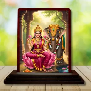 Car Desk/Table Top Maa Laxmi Wooden Photo Stand 3x4 Inches, Compact & Stylish Spiritual Display For Car, Home & Office (Pack Of 1) (F15086) Car Desk/Table Top Maa Laxmi Wooden Photo Stand 3x4 Inches, Compact & Stylish Spiritual Display For Car, Home & Office (Pack Of 1) (F15086)