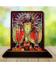 Car Desk/Table Top Maa Kali Wooden Photo Stand  3x4 Inches, Compact & Stylish Spiritual Display For Car, Home & Office (Pack Of 1) (F15094)