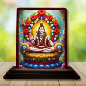 Car Desk/Table Top Lord Shiva Wooden Photo Stand 3x4 Inches, Compact & Stylish Spiritual Display For Car, Home & Office (Pack Of 1) (F15100) Car Desk/Table Top Lord Shiva Wooden Photo Stand 3x4 Inches, Compact & Stylish Spiritual Display For Car, Home & Office (Pack Of 1) (F15100)