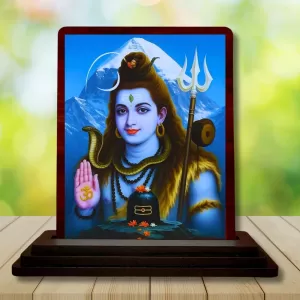 Car Desk/Table Top Lord Shiva Wooden Photo Stand 3x4 Inches, Compact & Stylish Spiritual Display For Car, Home & Office (Pack Of 1) (F15101) Car Desk/Table Top Lord Shiva Wooden Photo Stand 3x4 Inches, Compact & Stylish Spiritual Display For Car, Home & Office (Pack Of 1) (F15101)