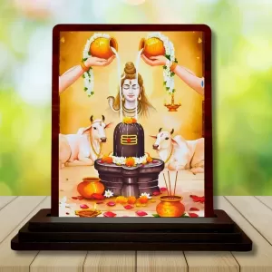 Car Desk/Table Top Lord Shiva Wooden Photo Stand 3x4 Inches, Compact & Stylish Spiritual Display For Car, Home & Office (Pack Of 1) (F15103) Car Desk/Table Top Lord Shiva Wooden Photo Stand 3x4 Inches, Compact & Stylish Spiritual Display For Car, Home & Office (Pack Of 1) (F15103)