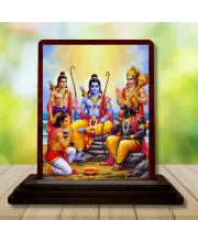 Car Desk/Table Top Lord Ram Wooden Photo Stand  3x4 Inches, Compact & Stylish Spiritual Display For Car, Home & Office (Pack Of 1) (F15106)