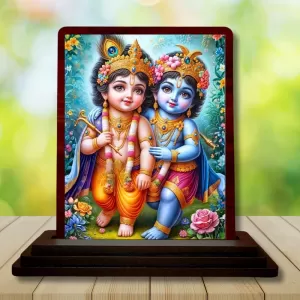Car Desk/Table Top Lord Bal Krishna Wooden Photo Stand 3x4 Inches, Compact & Stylish Spiritual Display For Car, Home & Office (Pack Of 1) (F15131) Car Desk/Table Top Lord Bal Krishna Wooden Photo Stand 3x4 Inches, Compact & Stylish Spiritual Display For Car, Home & Office (Pack Of 1) (F15131)