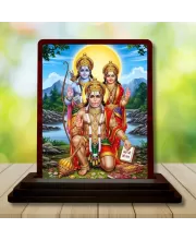 Car Desk/Table Top Lord Ram Siya Wooden Photo Stand  3x4 Inches, Compact & Stylish Spiritual Display For Car, Home & Office (Pack Of 1) (F15137)
