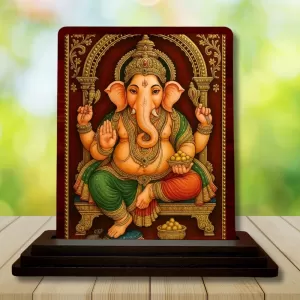 Car Desk/Table Top Lord Ganesha Wooden Photo Stand 3x4 Inches, Compact & Stylish Spiritual Display For Car, Home & Office (Pack Of 1) (F15139) Car Desk/Table Top Lord Ganesha Wooden Photo Stand 3x4 Inches, Compact & Stylish Spiritual Display For Car, Home & Office (Pack Of 1) (F15139)