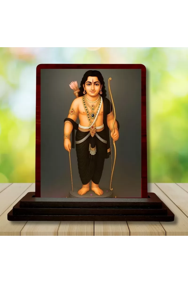 Car Desk/Table Top Lord Murgun Wooden Photo Stand  3x4 Inches, Compact & Stylish Spiritual Display For Car, Home & Office (Pack Of 1) (F15149)