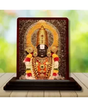 Car Desk/Table Top Lord Balaji Wooden Photo Stand  3x4 Inches, Compact & Stylish Spiritual Display For Car, Home & Office (Pack Of 1) (F15156)