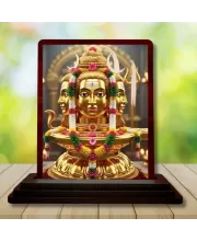 Car Desk/Table Top Lord Shiva Wooden Photo Stand  3x4 Inches, Compact & Stylish Spiritual Display For Car, Home & Office (Pack Of 1) (F15158)