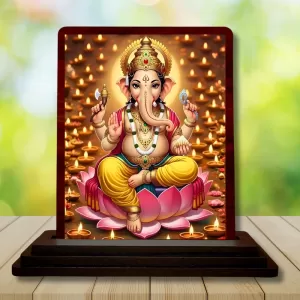 Car Desk/Table Top Lord Ganesha Wooden Photo Stand 3x4 Inches, Compact & Stylish Spiritual Display For Car, Home & Office (Pack Of 1) (F15161) Car Desk/Table Top Lord Ganesha Wooden Photo Stand 3x4 Inches, Compact & Stylish Spiritual Display For Car, Home & Office (Pack Of 1) (F15161)