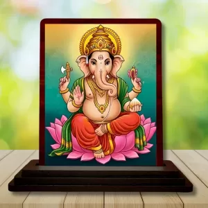 Car Desk/Table Top Lord Ganesha Wooden Photo Stand 3x4 Inches, Compact & Stylish Spiritual Display For Car, Home & Office (Pack Of 1) (F15163) Car Desk/Table Top Lord Ganesha Wooden Photo Stand 3x4 Inches, Compact & Stylish Spiritual Display For Car, Home & Office (Pack Of 1) (F15163)