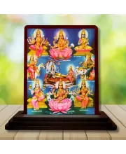 Car Desk/Table Top  Lord Vishnu Maa Laxmi Wooden Photo Stand  3x4 Inches, Compact & Stylish Spiritual Display For Car, Home & Office (Pack Of 1) (F15176)