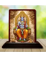 Car Desk/Table Top Lord Ram Wooden Photo Stand  3x4 Inches, Compact & Stylish Spiritual Display For Car, Home & Office (Pack Of 1) (F15178)