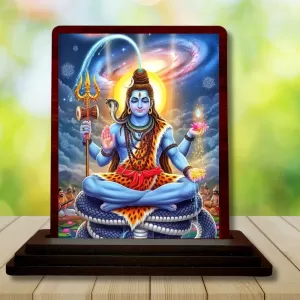 Car Desk/Table Top Lord Shankar Wooden Photo Stand 3x4 Inches, Compact & Stylish Spiritual Display For Car, Home & Office (Pack Of 1) (F15183) Car Desk/Table Top Lord Shankar Wooden Photo Stand 3x4 Inches, Compact & Stylish Spiritual Display For Car, Home & Office (Pack Of 1) (F15183)