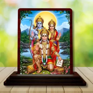 Car Desk/Table Top Lord RamSiya Wooden Photo Stand 3x4 Inches, Compact & Stylish Spiritual Display For Car, Home & Office (Pack Of 1) (F15185) Car Desk/Table Top Lord RamSiya Wooden Photo Stand 3x4 Inches, Compact & Stylish Spiritual Display For Car, Home & Office (Pack Of 1) (F15185)