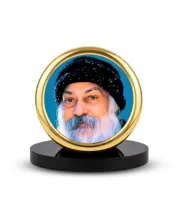 Car Desk/Table Top Osho Metal Golden Photo Stand  2x2 Inches, Compact & Stylish Spiritual Display For Car, Home & Office (Pack Of 1) (F18448)
